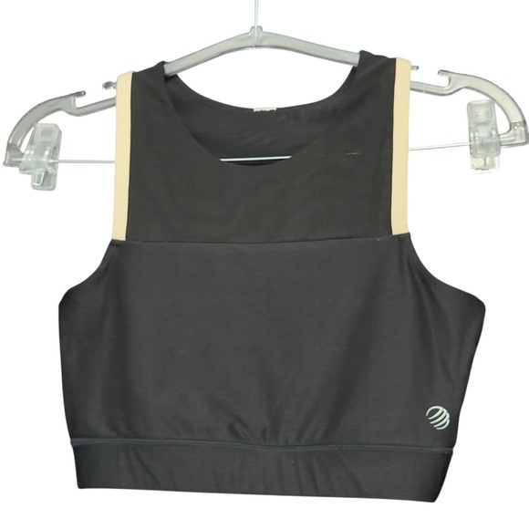 Tops - MPG Sport Black Active Crop Tank Built-In Bra Women’s Small